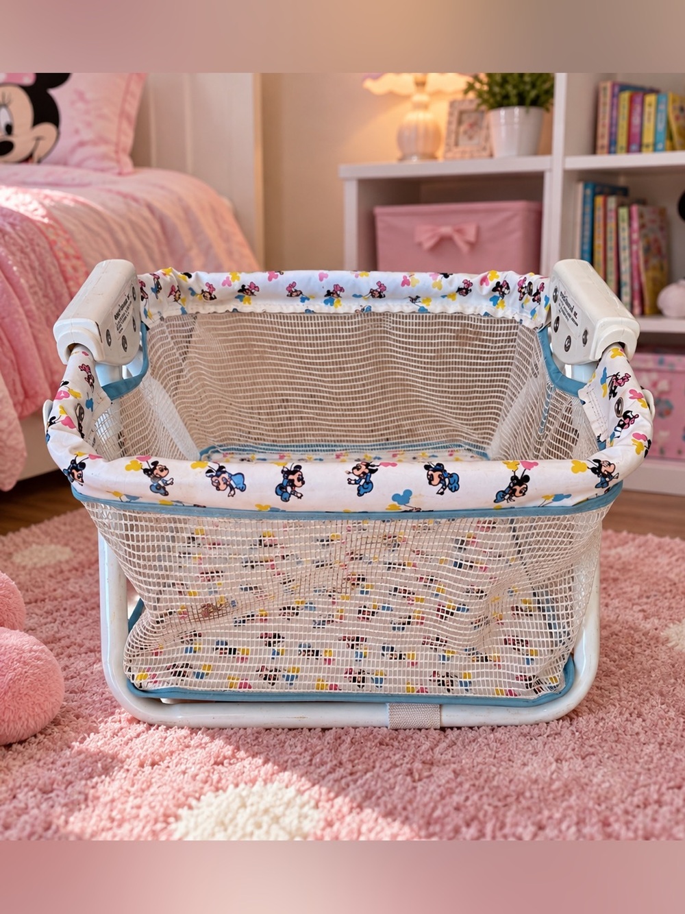 Vintage Toy Doll Playpen Mickey And Minnie